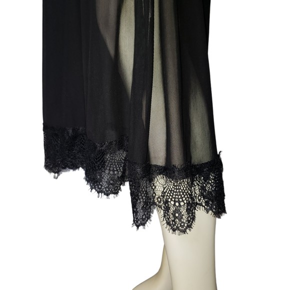 SHEIN Black Open Front Long Sheer Lace Nightgown Nightie Negligee Plus Size 4XL - Picture 7 of 11
